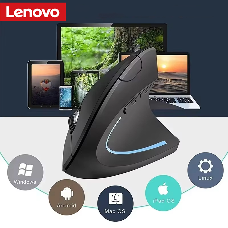 Pc Gaming Lenovo - فأرة لينوفو لاسلكية عمودية قابلة لإعادة