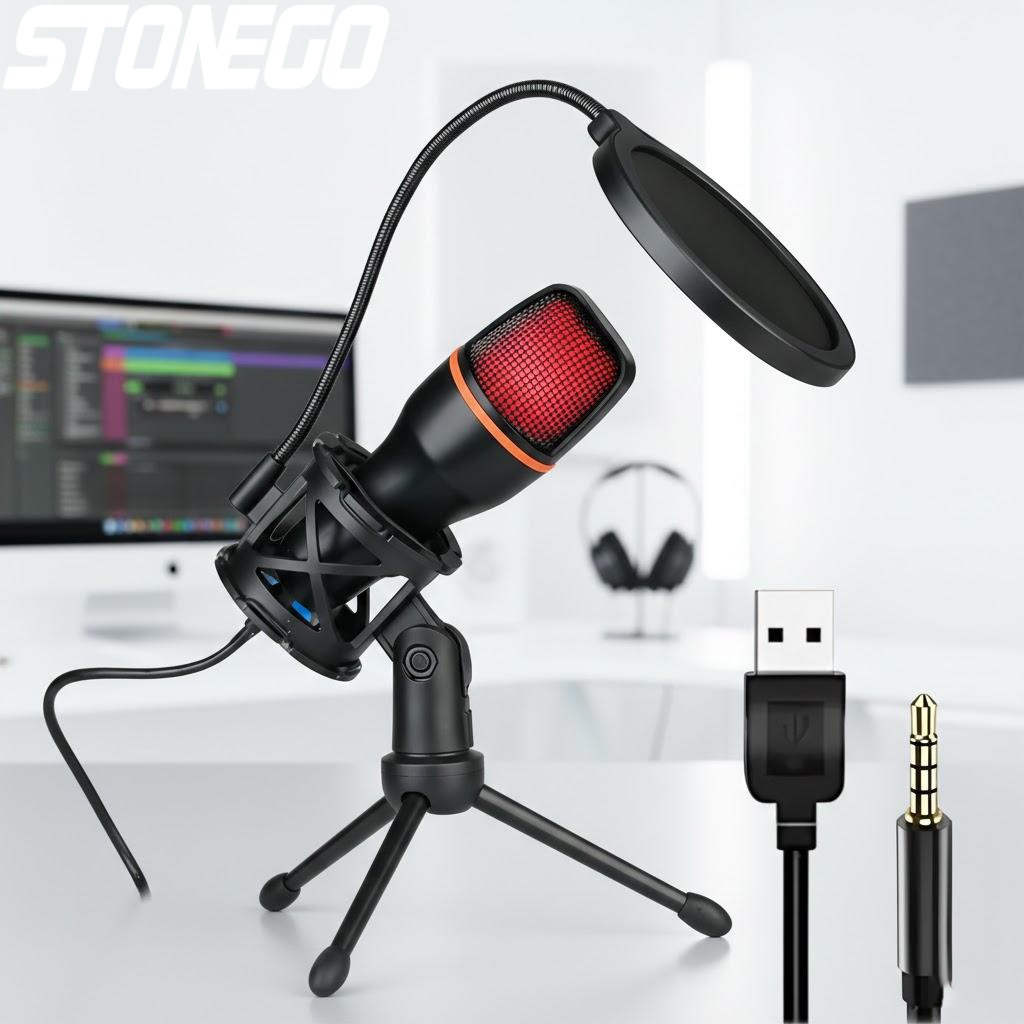 Pc Gaming Youtuber - طقم ميكروفون مكثف احترافي بمنفذ USB