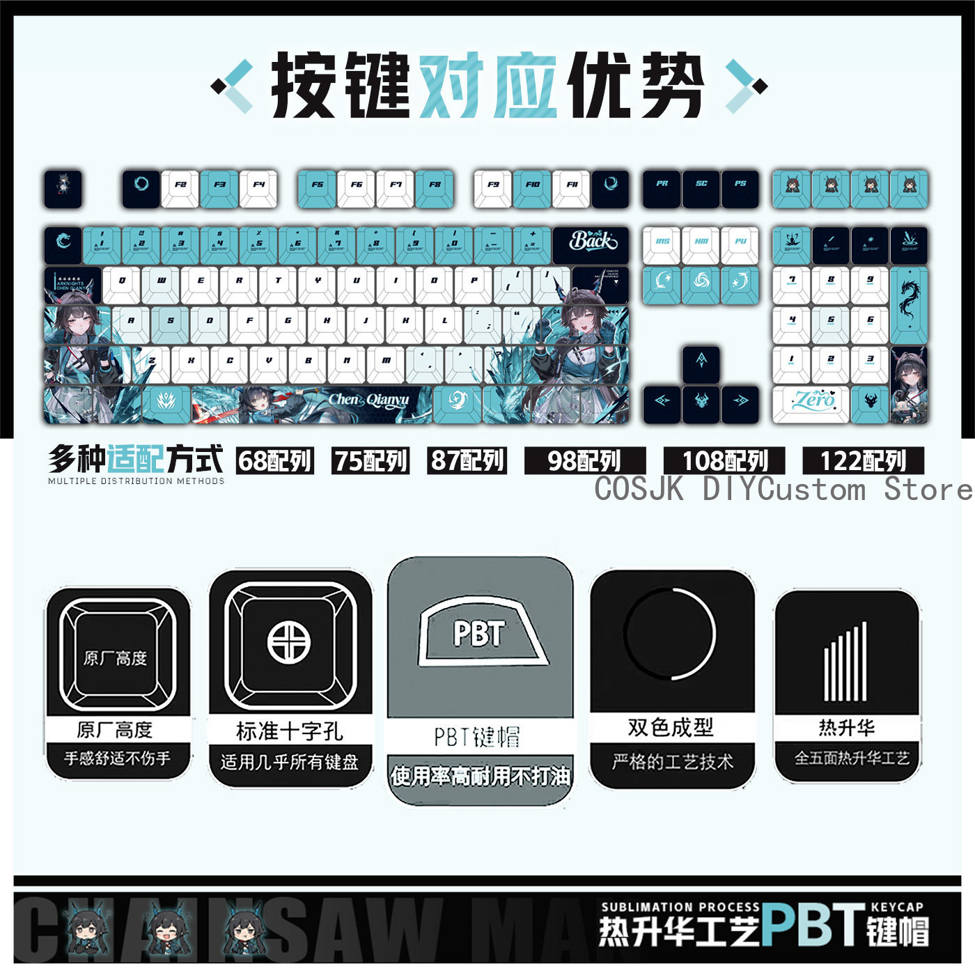 122 مفتاحًا بتصميم أنمي تشين ت - مراجعة Mechanical Keyboard وسعره