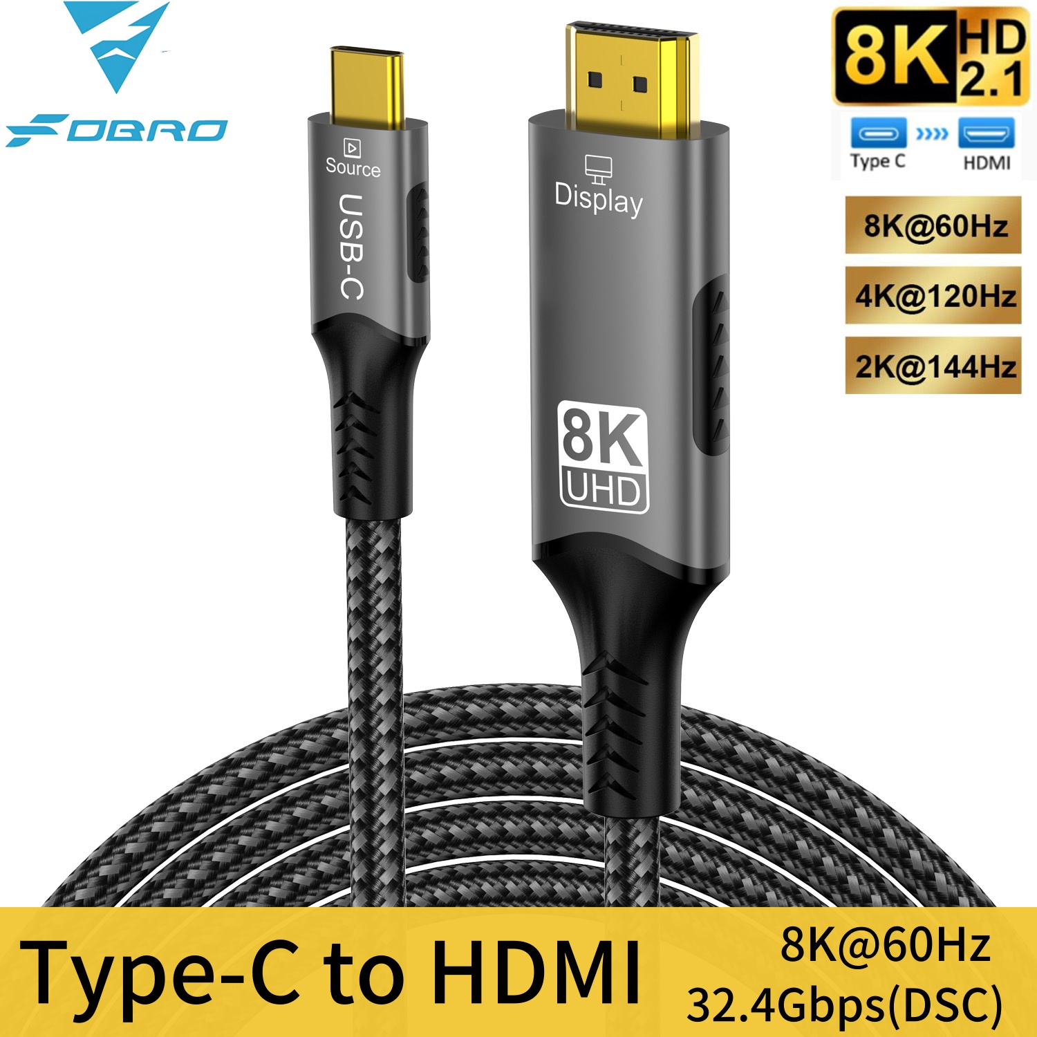 كابل 8K من النوع C إلى HDMI 2. - مراجعة Pc Zotac Gaming وسعره