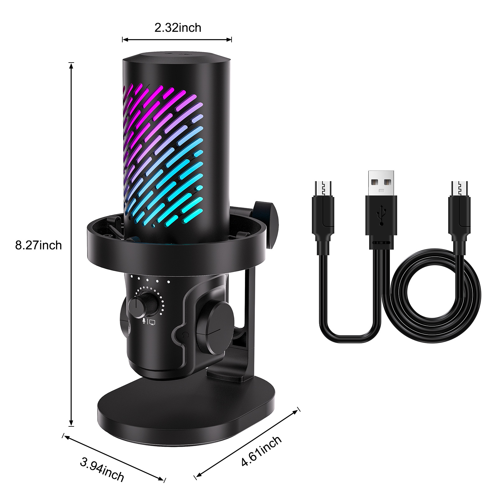 ميكروفون Tenlamp CG1 RGB USB ل - مراجعة Pc Gaming Youtuber وسعره